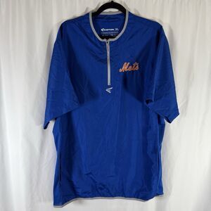 New York Mets Shirt Men's XL Blue Windbreaker 1/4 Zip Lightweight Easton Pockets